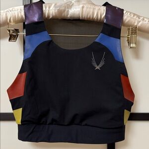 Lucas Hugh London Colorblock Sports Bra - Mesh Back Designer Activewear